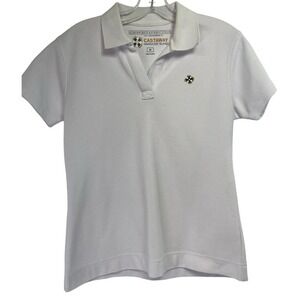 Castaway Nantucket Island Womens Sz Medium White Polo Shirt (U27) NW/OTs